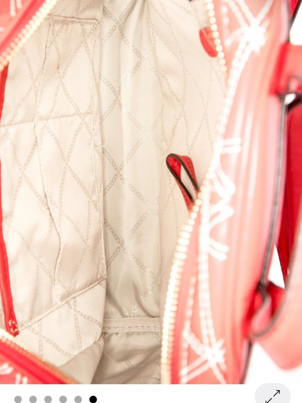 Michael Kors Red Quilted Mini Backpack with Gold Hardware